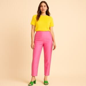 Deadstock 100% Silk Taffeta Pants Pink Vintage 90s Trousers Bubblegum Barbiecore